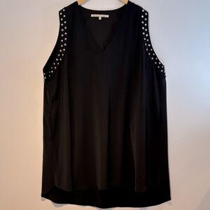 RACHEL Rachel Roy Black sleeveless shift dress with Silver Studs size 3X